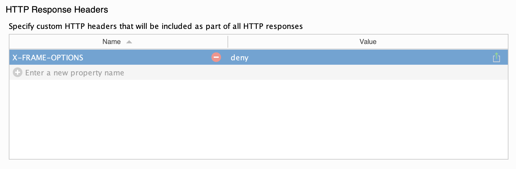 HTTP Response Headers Screenshot