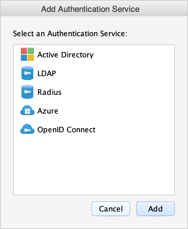 Authentication Provider Screenshot