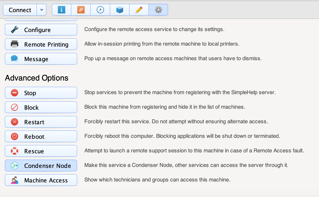 Enabled the Condenser Service Screenshot