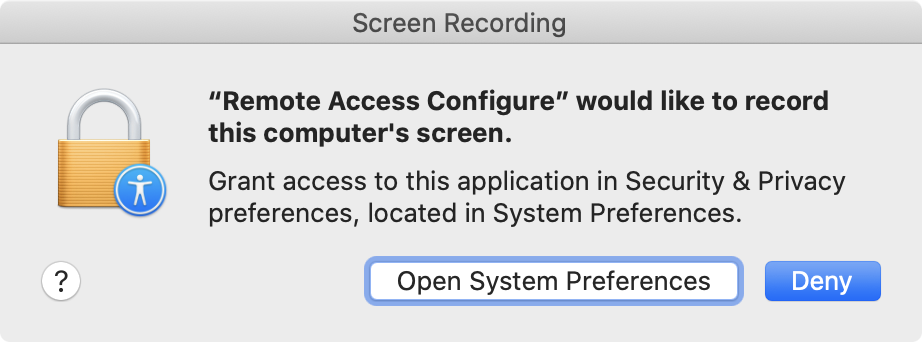 macOS Screen Recording Permission Screenshot